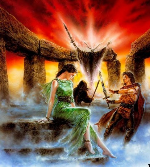 Ultimate Sword of Power at Stonehenge by Luis Royo