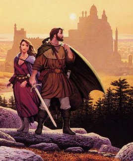 Knight & Lady out of Uniform, perhaps on a secret operation to a holy city? Stone of Tears by Keith Parkinson